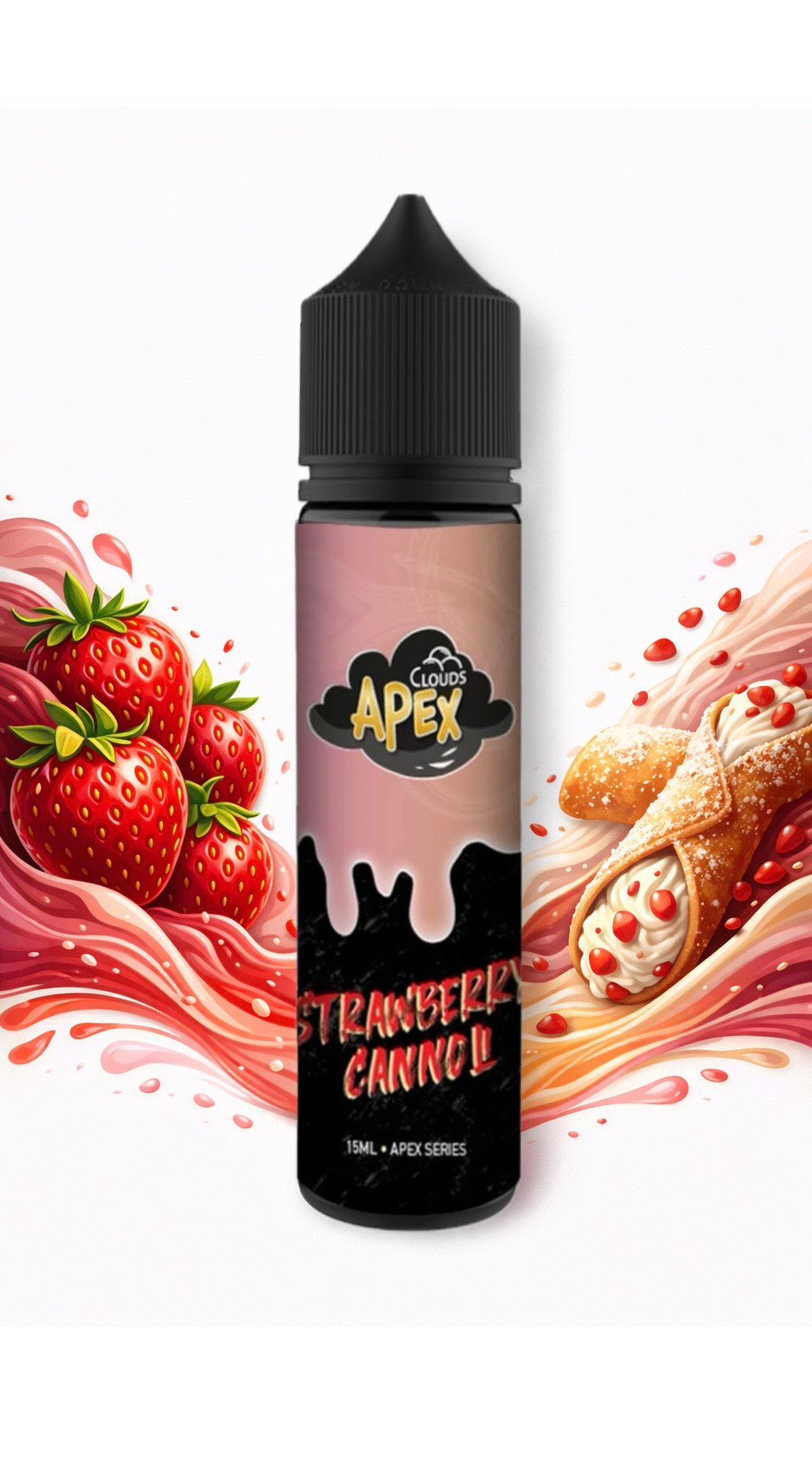 Vape Cannoli Flavor Bam's Captain Cannoli - 100mL E-Juice Apex Clouds  Strawberry Cannoli vape & shisha